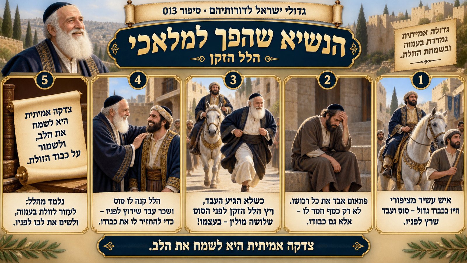 תמונת סיכום — הלל הזקן: הנשיא שהפך למלאכי